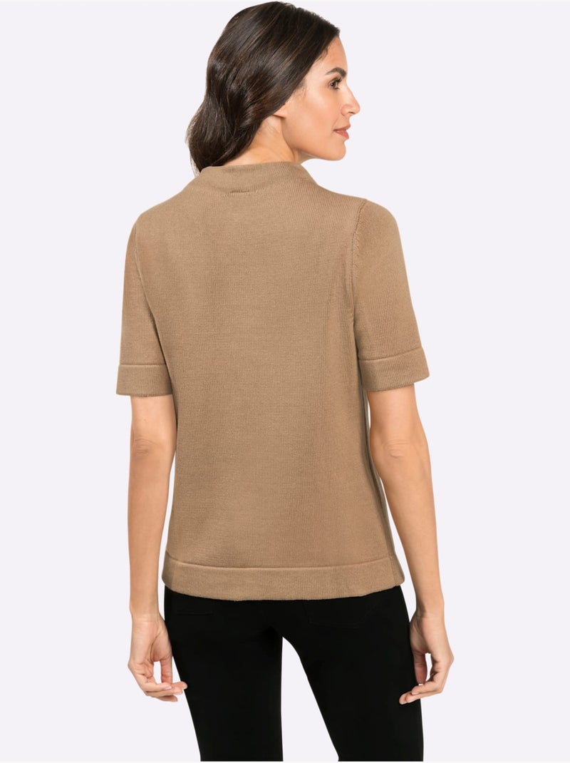 Pull à col montant pur coton - taille standard - witt Doré - Kiabi