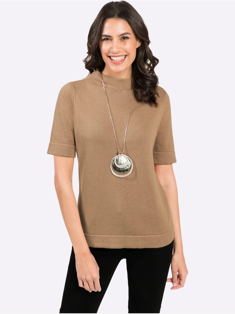 Pull à col montant pur coton - taille standard - witt Doré - Kiabi