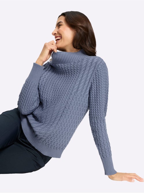 Pull à Col Montant Pur Coton - Taille Standard - Witt - Kiabi