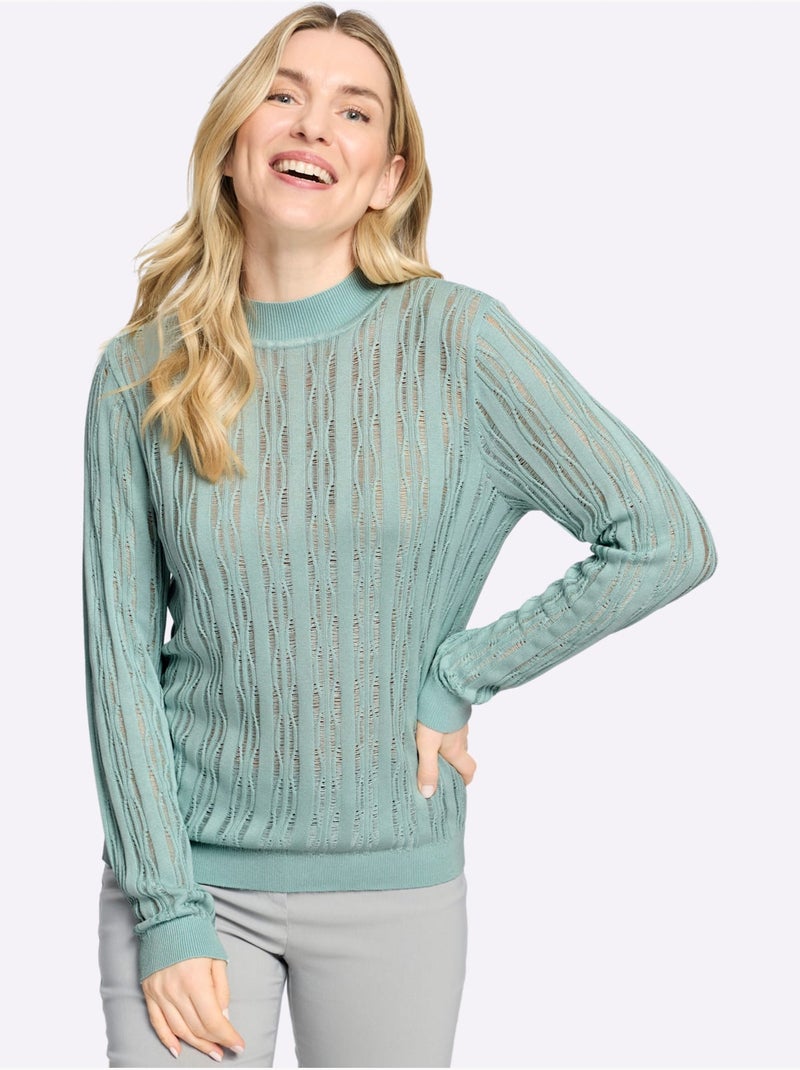 Pull à col montant pure viscose - taille standard - moda vilona Menthe - Kiabi