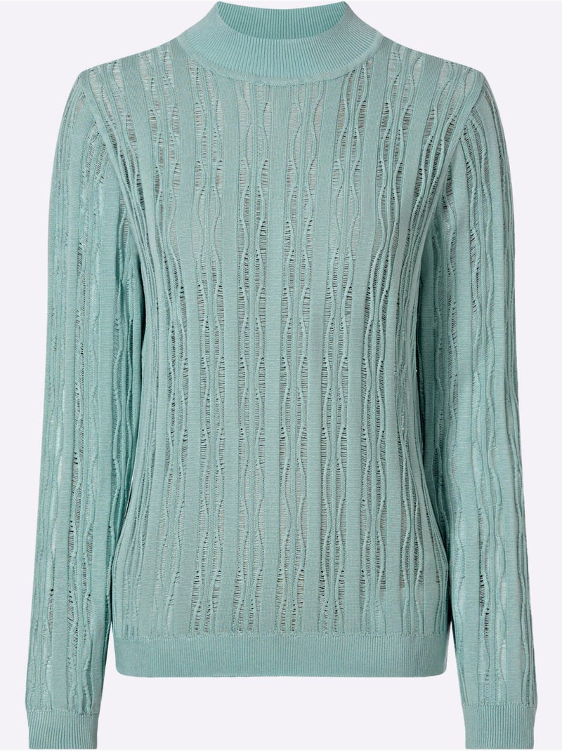 Pull à col montant pure viscose - taille standard - moda vilona Menthe - Kiabi
