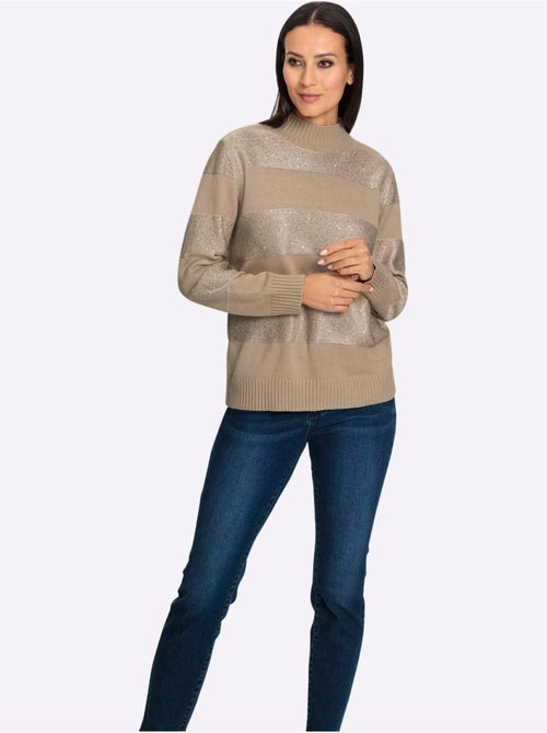Pull à Col Montant Rayures Tendance - Taille Standard - Helline - Kiabi Pull à Col Montant Rayures Tendance - Taille Standard - Helline - Kiabi