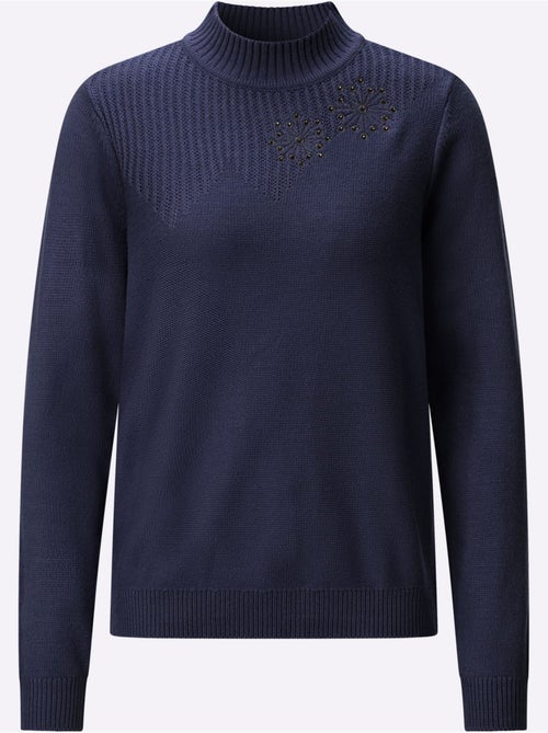 Pull à Col Montant Superbe Broderie Florale - Taille Standard - Witt - Kiabi Pull à Col Montant Superbe Broderie Florale - Taille Standard - Witt - Kiabi