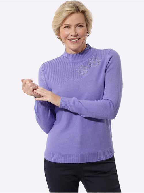 Pull à Col Montant Superbe Broderie Florale - Taille Standard - Witt - Kiabi Pull à Col Montant Superbe Broderie Florale - Taille Standard - Witt - Kiabi