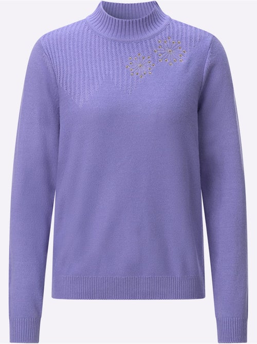 Pull à Col Montant Superbe Broderie Florale - Taille Standard - Witt - Kiabi Pull à Col Montant Superbe Broderie Florale - Taille Standard - Witt - Kiabi