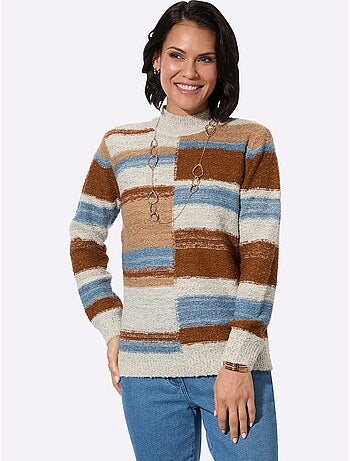 Pull à Col Montant Superbe Motif Intarsia - Taille Standard - Witt
