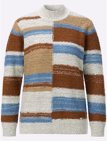 Pull à Col Montant Superbe Motif Intarsia - Taille Standard - Witt