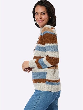 Pull à Col Montant Superbe Motif Intarsia - Taille Standard - Witt