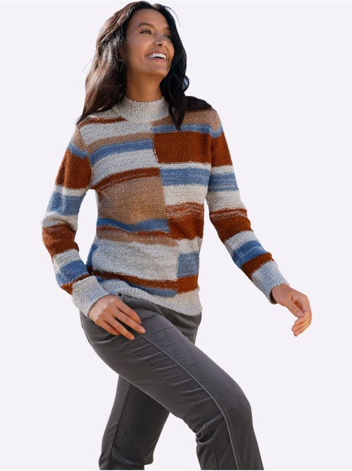 Pull à Col Montant Superbe Motif Intarsia - Taille Standard - Witt - Kiabi Pull à Col Montant Superbe Motif Intarsia - Taille Standard - Witt - Kiabi