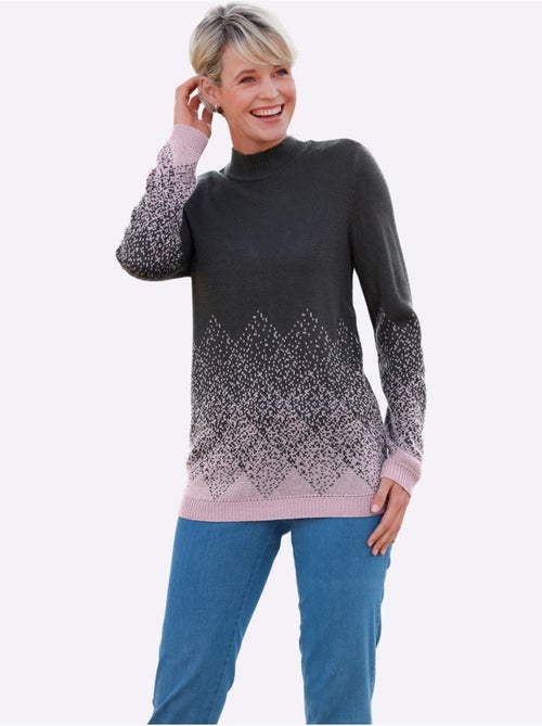 Pull à Col Montant Superbe Motif Jacquard - Taille Standard - Moda Vilona - Kiabi Pull à Col Montant Superbe Motif Jacquard - Taille Standard - Moda Vilona - Kiabi