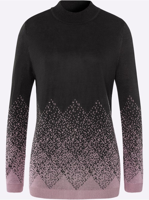 Pull à Col Montant Superbe Motif Jacquard - Taille Standard - Moda Vilona - Kiabi Pull à Col Montant Superbe Motif Jacquard - Taille Standard - Moda Vilona - Kiabi