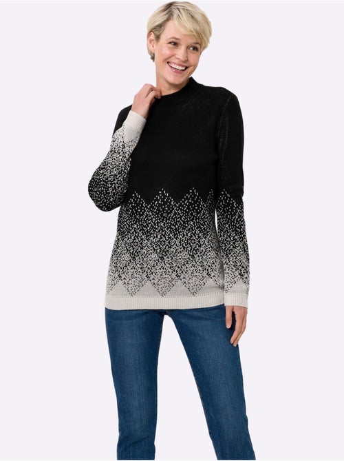Pull à Col Montant Superbe Motif Jacquard - Taille Standard - Moda Vilona - Kiabi Pull à Col Montant Superbe Motif Jacquard - Taille Standard - Moda Vilona - Kiabi