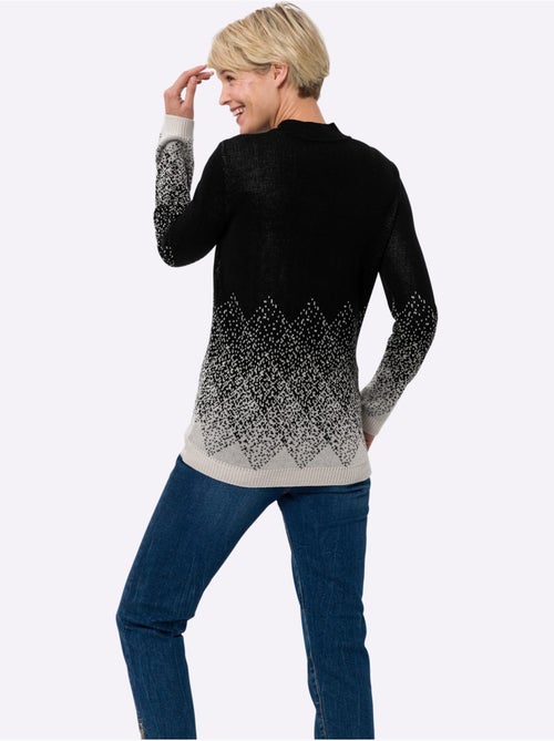 Pull à Col Montant Superbe Motif Jacquard - Taille Standard - Moda Vilona - Kiabi Pull à Col Montant Superbe Motif Jacquard - Taille Standard - Moda Vilona - Kiabi