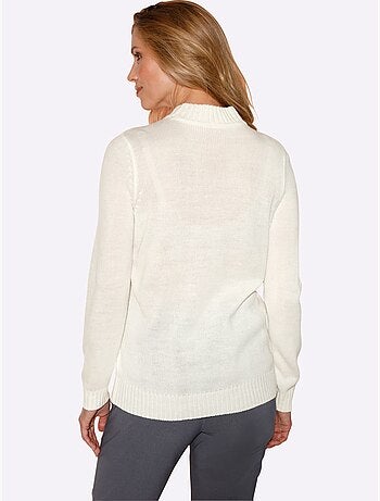 Pull à Col Montant Superbe Motif Torsadé - Taille Standard - Moda Vilona