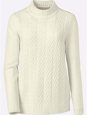 Pull à Col Montant Superbe Motif Torsadé - Taille Standard - Moda Vilona