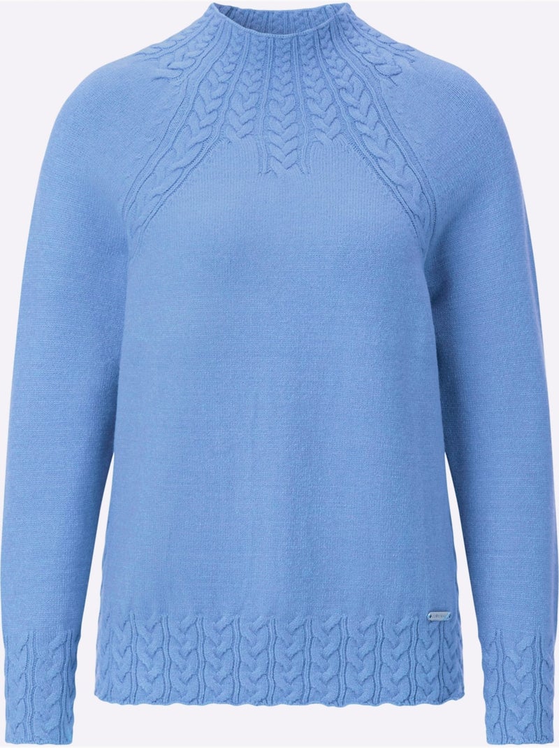 Pull à Col Montant Toucher Très Doux - Taille Standard - Witt Bleu ciel - Kiabi