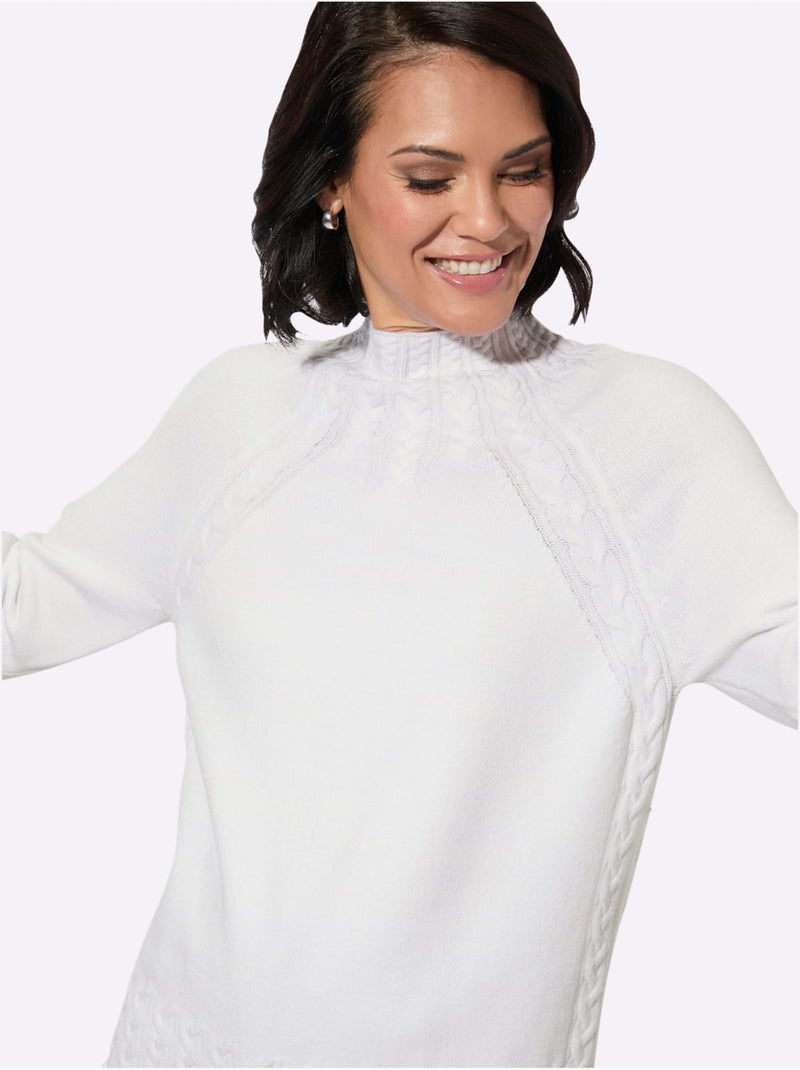 Pull à Col Montant Toucher Très Doux - Taille Standard - Witt Ecru - Kiabi