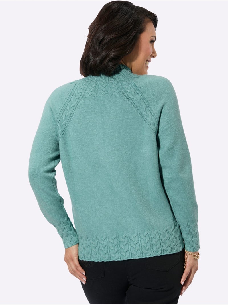 Pull à Col Montant Toucher Très Doux - Taille Standard - Witt Vert Sauge - Kiabi