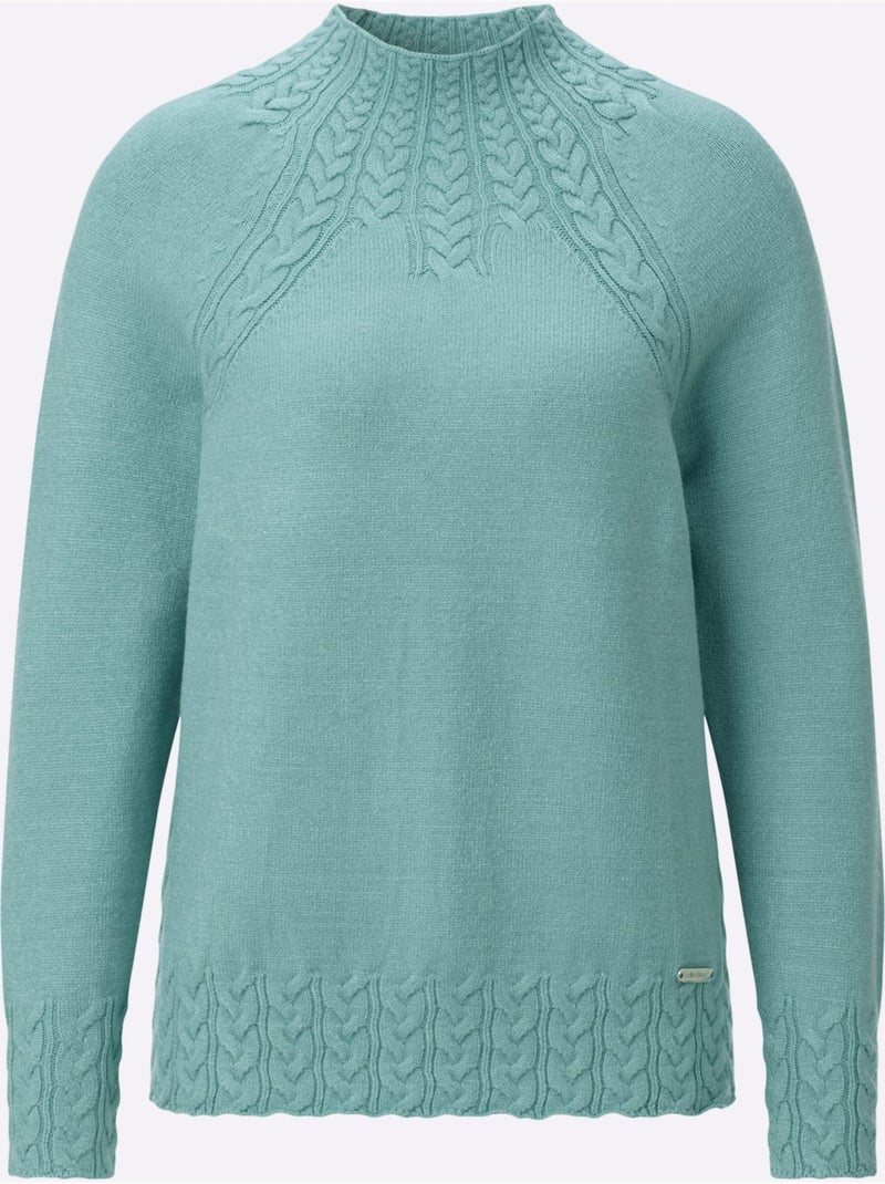 Pull à Col Montant Toucher Très Doux - Taille Standard - Witt Vert Sauge - Kiabi