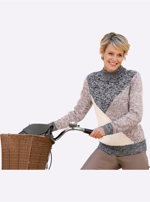 Pull à Col Montant Tricot Chiné - Taille Standard - Moda Vilona - Kiabi Pull à Col Montant Tricot Chiné - Taille Standard - Moda Vilona - Kiabi