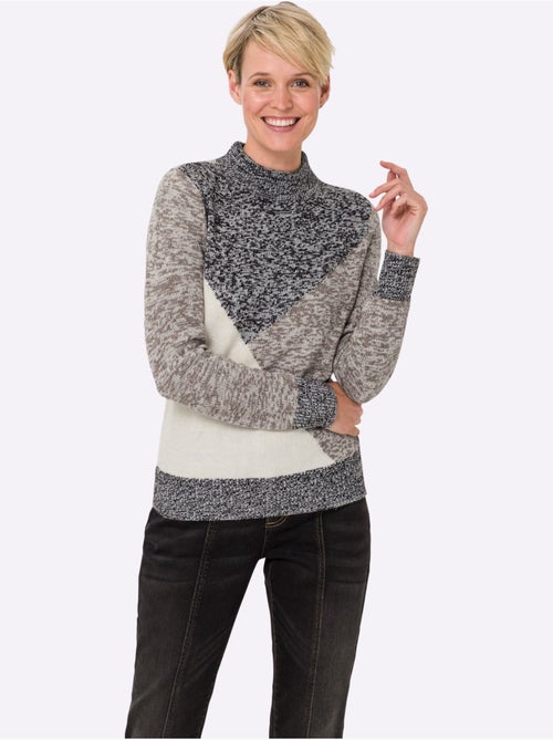 Pull à Col Montant Tricot Chiné - Taille Standard - Moda Vilona - Kiabi Pull à Col Montant Tricot Chiné - Taille Standard - Moda Vilona - Kiabi