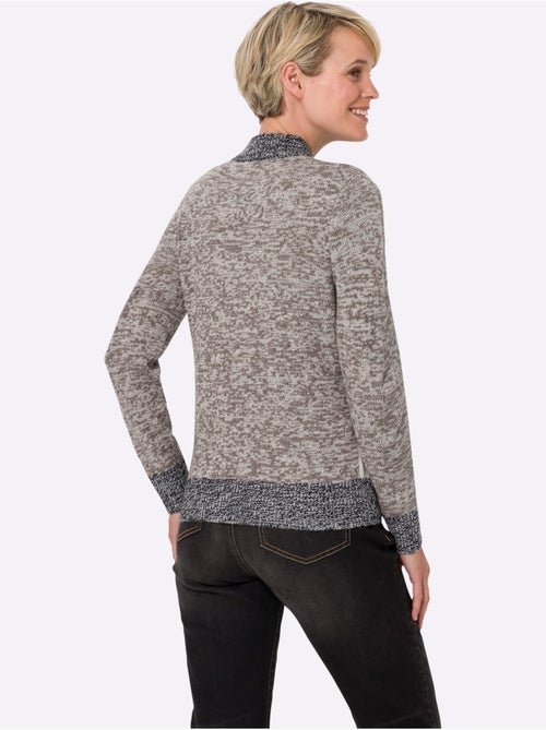 Pull à Col Montant Tricot Chiné - Taille Standard - Moda Vilona - Kiabi Pull à Col Montant Tricot Chiné - Taille Standard - Moda Vilona - Kiabi