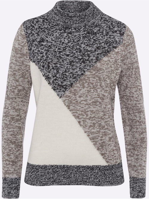 Pull à Col Montant Tricot Chiné - Taille Standard - Moda Vilona - Kiabi Pull à Col Montant Tricot Chiné - Taille Standard - Moda Vilona - Kiabi