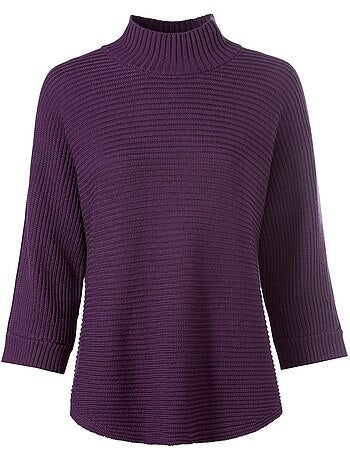 Pull à Col Montant Tricot Côtelé Moderne - Taille Standard - helline