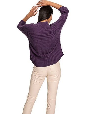 Pull à Col Montant Tricot Côtelé Moderne - Taille Standard - helline