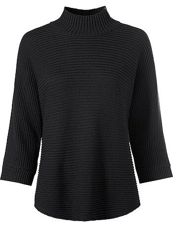 Pull à Col Montant Tricot Côtelé Moderne - Taille Standard - helline