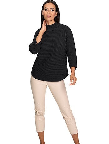 Pull à Col Montant Tricot Côtelé Moderne - Taille Standard - helline