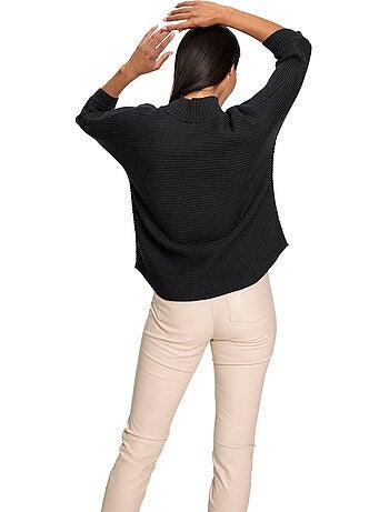 Pull à Col Montant Tricot Côtelé Moderne - Taille Standard - helline