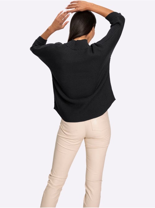 Pull à Col Montant Tricot Côtelé Moderne - Taille Standard - helline - Kiabi