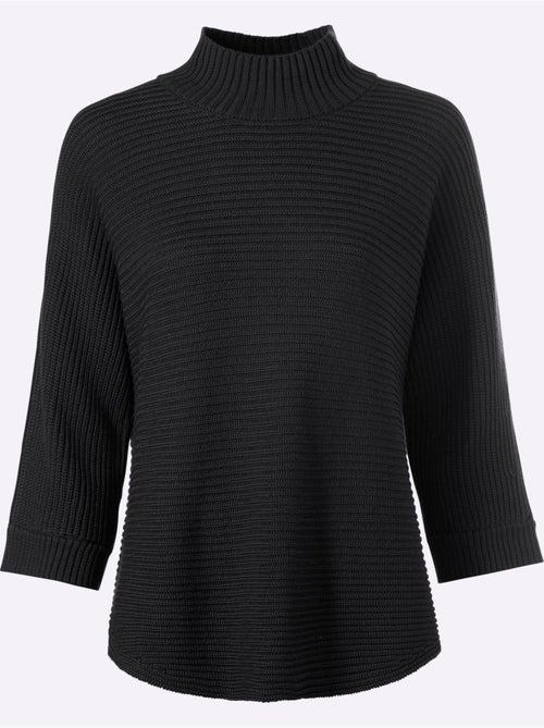 Pull à Col Montant Tricot Côtelé Moderne - Taille Standard - helline - Kiabi