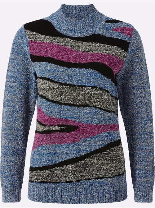 Pull à col montant tricot intarsia de qualité - taille standard - witt - Kiabi Pull à col montant tricot intarsia de qualité - taille standard - witt - Kiabi