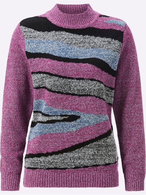 Pull à col montant tricot intarsia de qualité - taille standard - witt - Kiabi