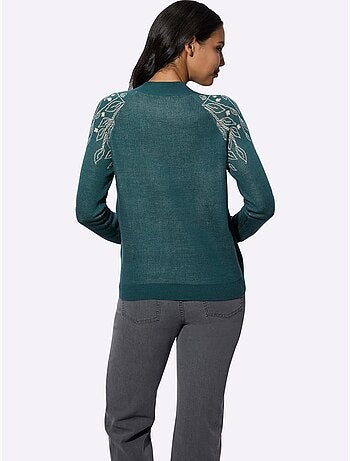 Pull à Col Montant Tricot Jacquard De Qualité - Taille Standard - Moda Vilona