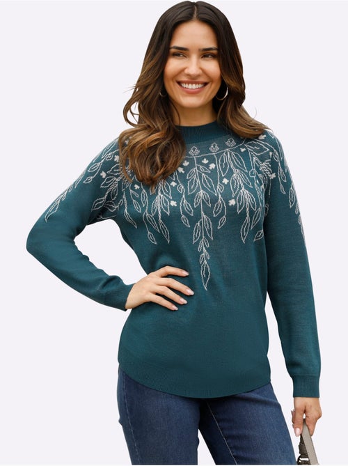 Pull à Col Montant Tricot Jacquard De Qualité - Taille Standard - Moda Vilona - Kiabi Pull à Col Montant Tricot Jacquard De Qualité - Taille Standard - Moda Vilona - Kiabi