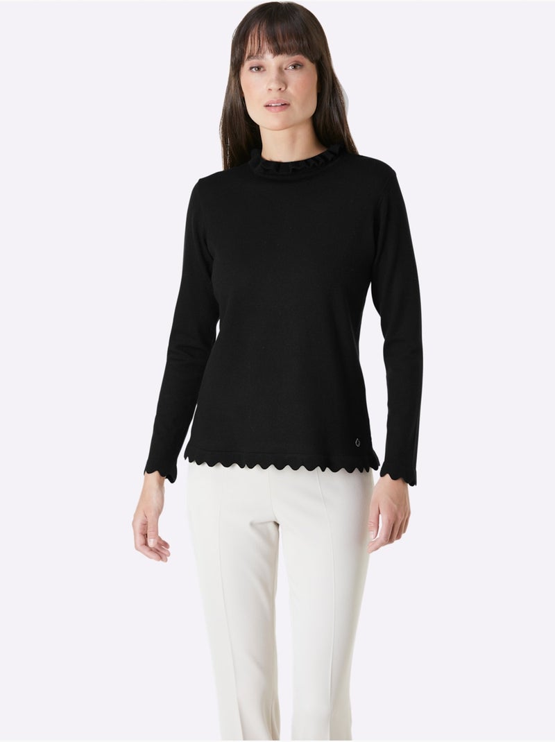 Pull à col montant ultra-doux avec modal - taille standard - helline Noir - Kiabi