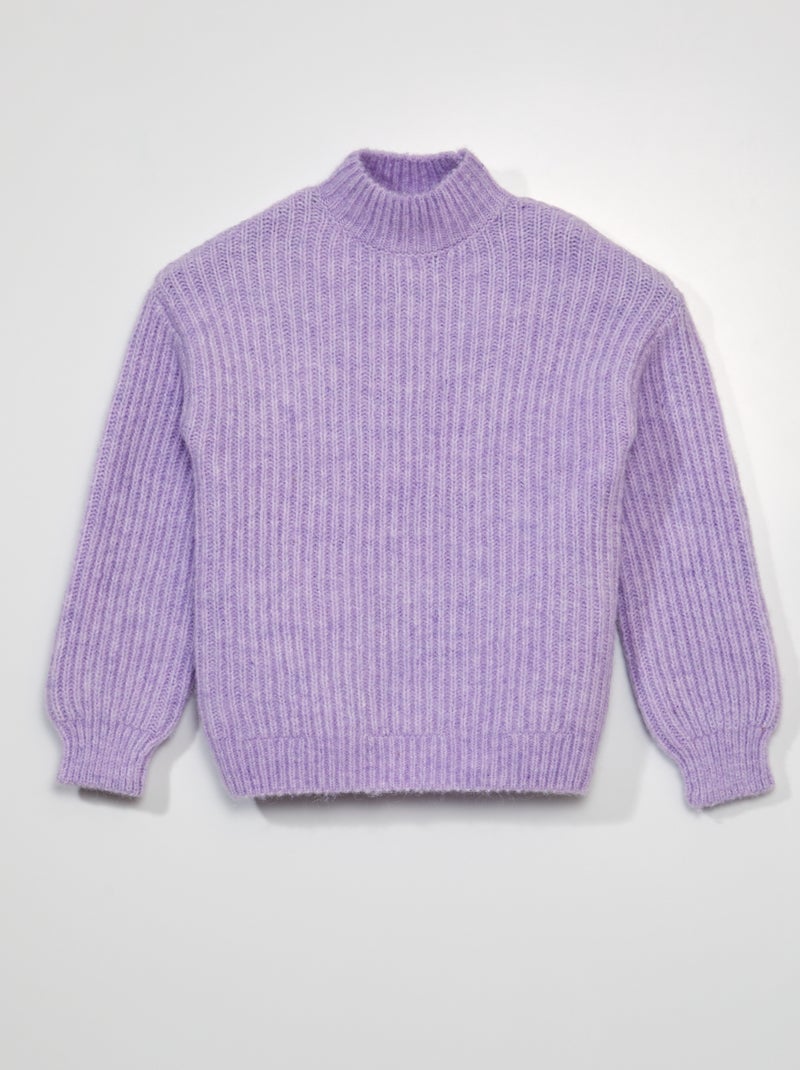 Pull à col montant Violet - Kiabi