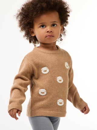 Pull à col rond avec broderies