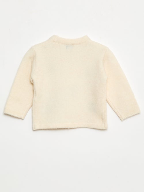 Pull à col rond avec broderies - Kiabi