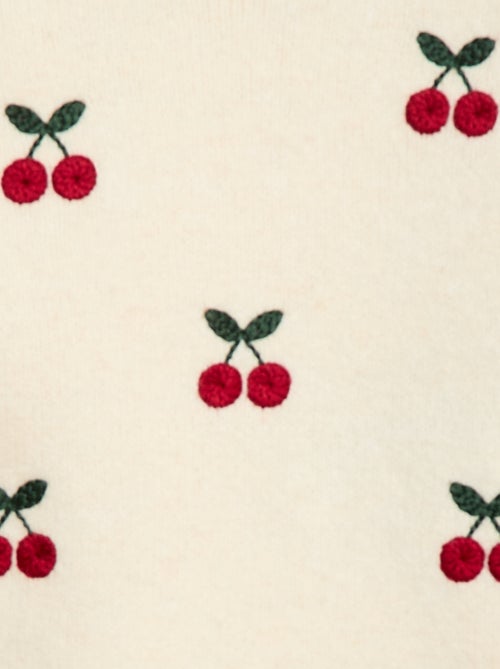 Pull à col rond avec broderies - Kiabi