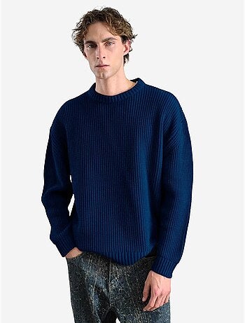Pull à col rond côtelé pour homme giesto