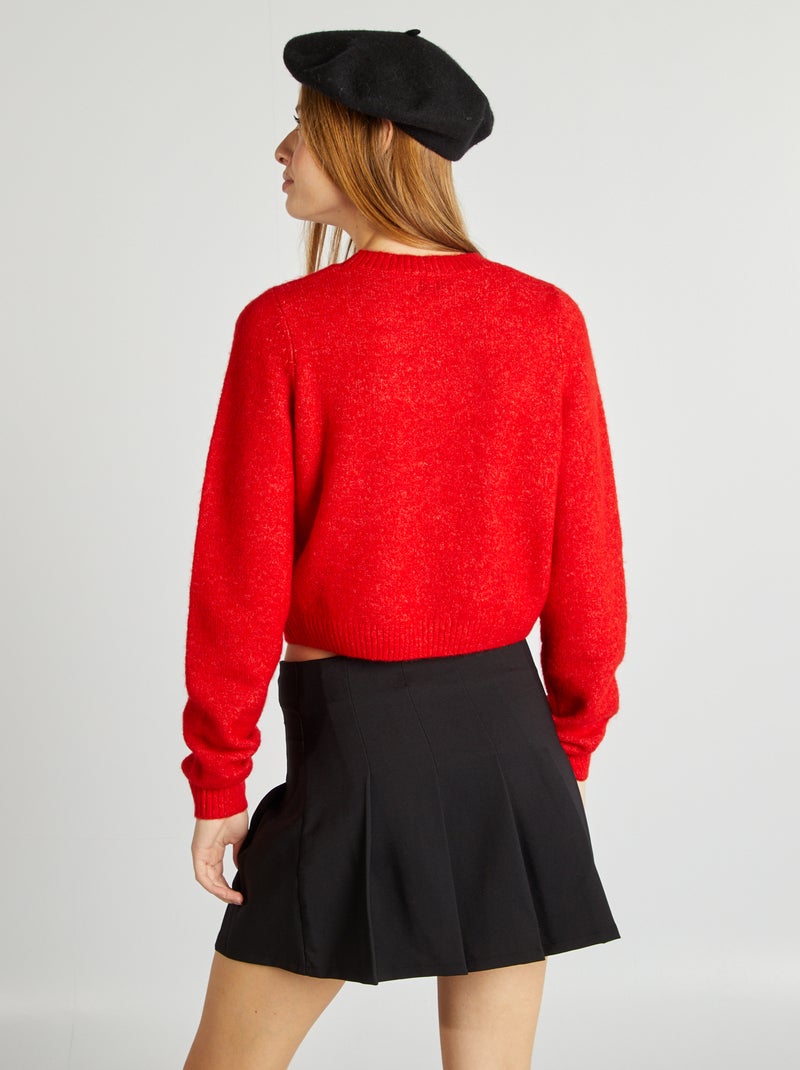 Pull à col rond en laine mélangée - Rouge - Ado fille - 3.90€ - Kiabi
