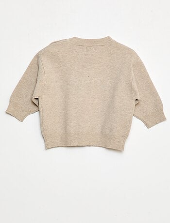 Pull à col rond en maille avec broderies