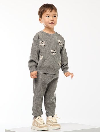 Pull à col rond en maille avec broderies