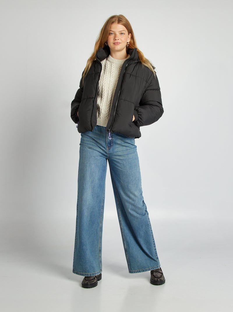 Pull à col rond en maille torsadée Beige - Kiabi