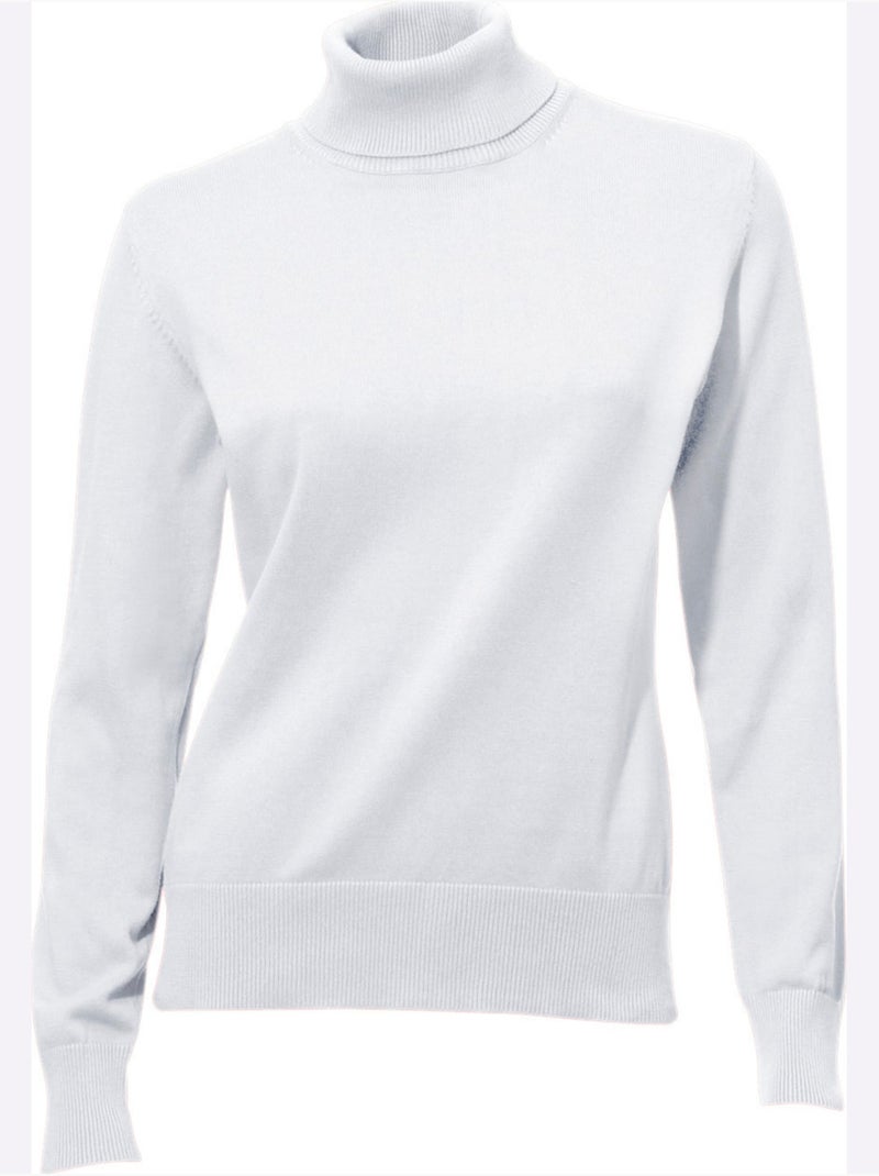 Pull à Col Roulé - Taille Standard - Helline Blanc - Kiabi
