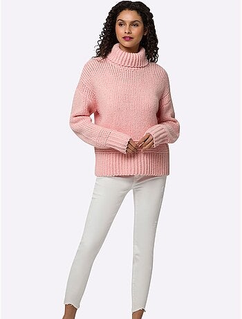 Pull à col roulé 13% laine - taille standard - helline